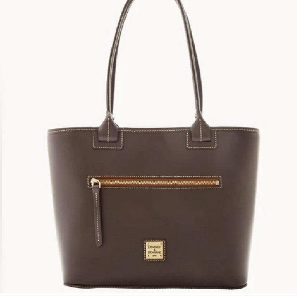 Authentic Dooney and Burke Brown Leather Quincey Tote